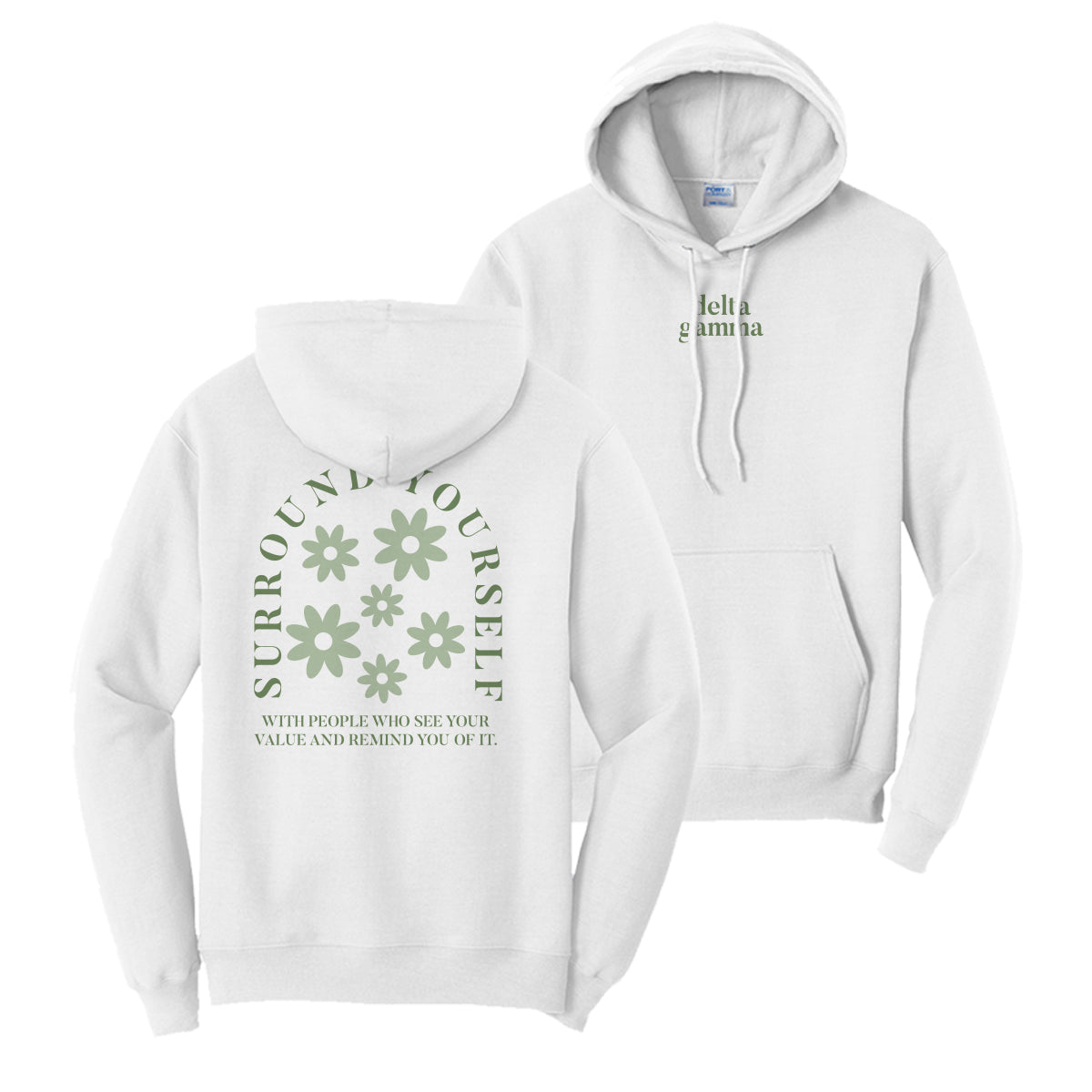 Delta Gamma See Your Value White Hoodie