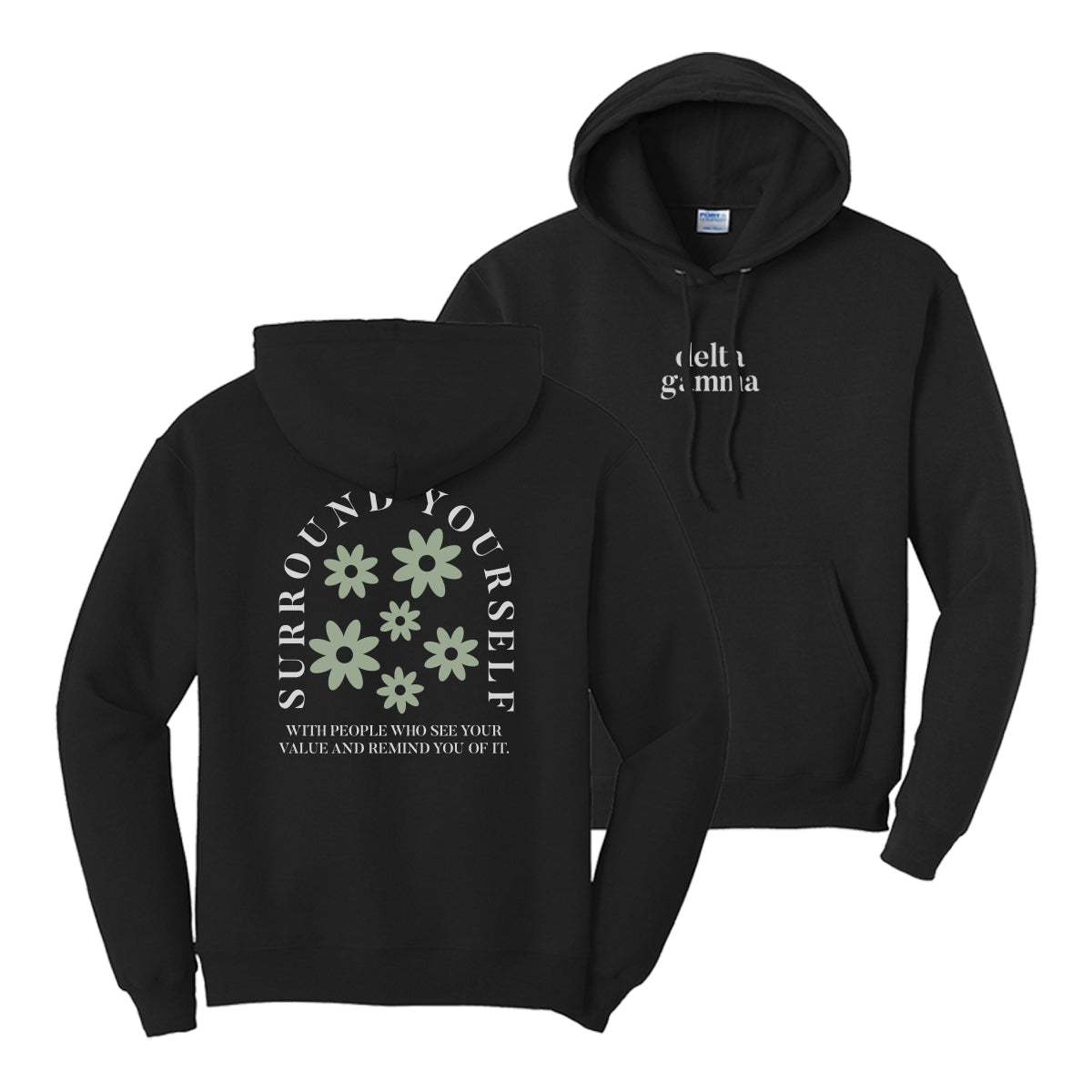 Delta Gamma See Your Value Black Hoodie
