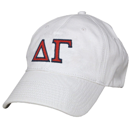 Delta Gamma White Baseball Hat | Delta Gamma | Headwear > Billed hats