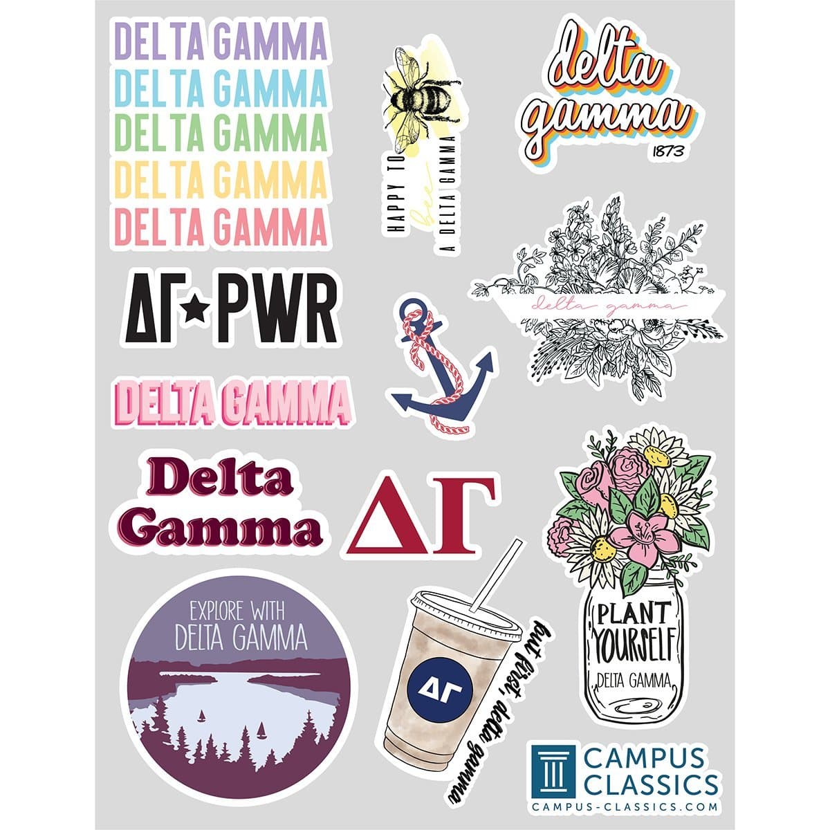Delta Gamma Sticker Sheet | Delta Gamma | Promotional > Stickers