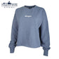 Delta Zeta Embroidered Washed Blue Crop Crewneck | Delta Zeta | Sweatshirts > Crewneck sweatshirts
