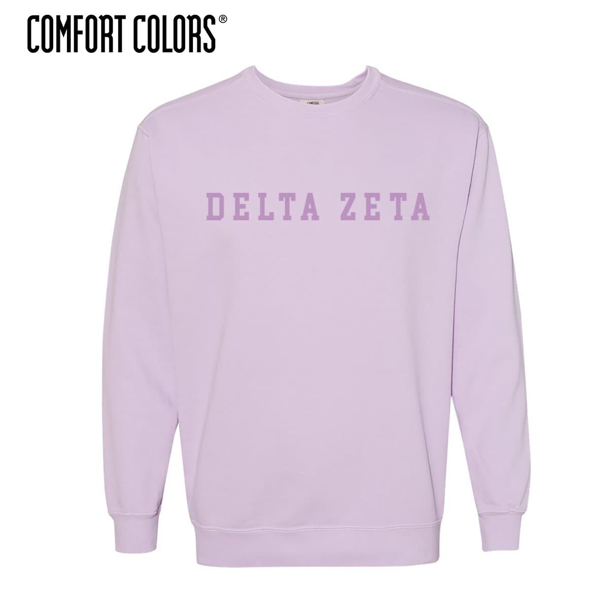 Delta Zeta Purple Comfort Colors Crewneck | Delta Zeta | Sweatshirts > Crewneck sweatshirts