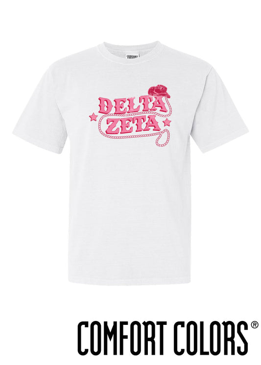 Delta Zeta Comfort Colors Cowgirl Tee