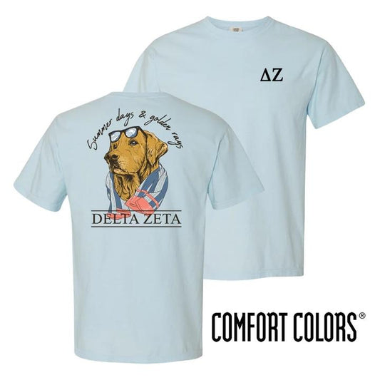 Delta Zeta Blue Comfort Colors Retriever Tee | Delta Zeta | Shirts > Short sleeve t-shirts