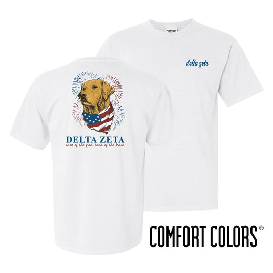 Delta Zeta Comfort Colors USA Retriever Tee | Delta Zeta | Shirts > Short sleeve t-shirts
