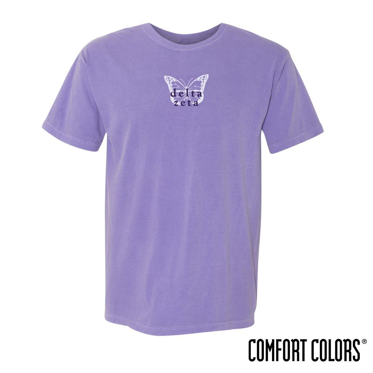 Delta Zeta Comfort Colors Purple Butterfly Tee | Delta Zeta | Shirts > Short sleeve t-shirts