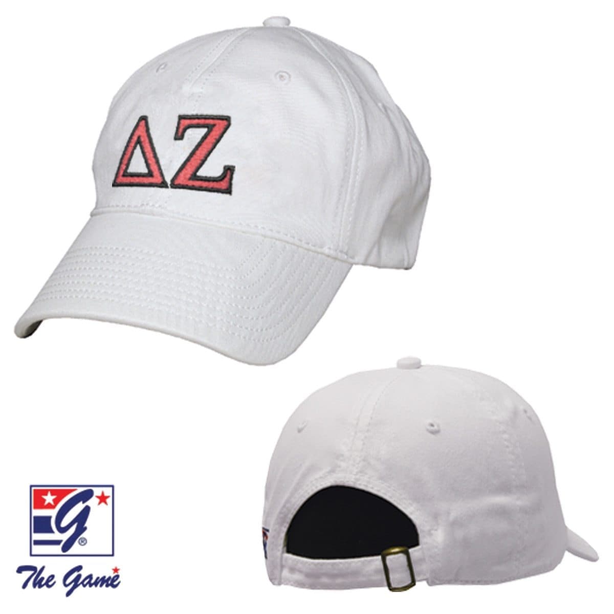 Delta Zeta White Baseball Hat | Delta Zeta | Headwear > Billed hats