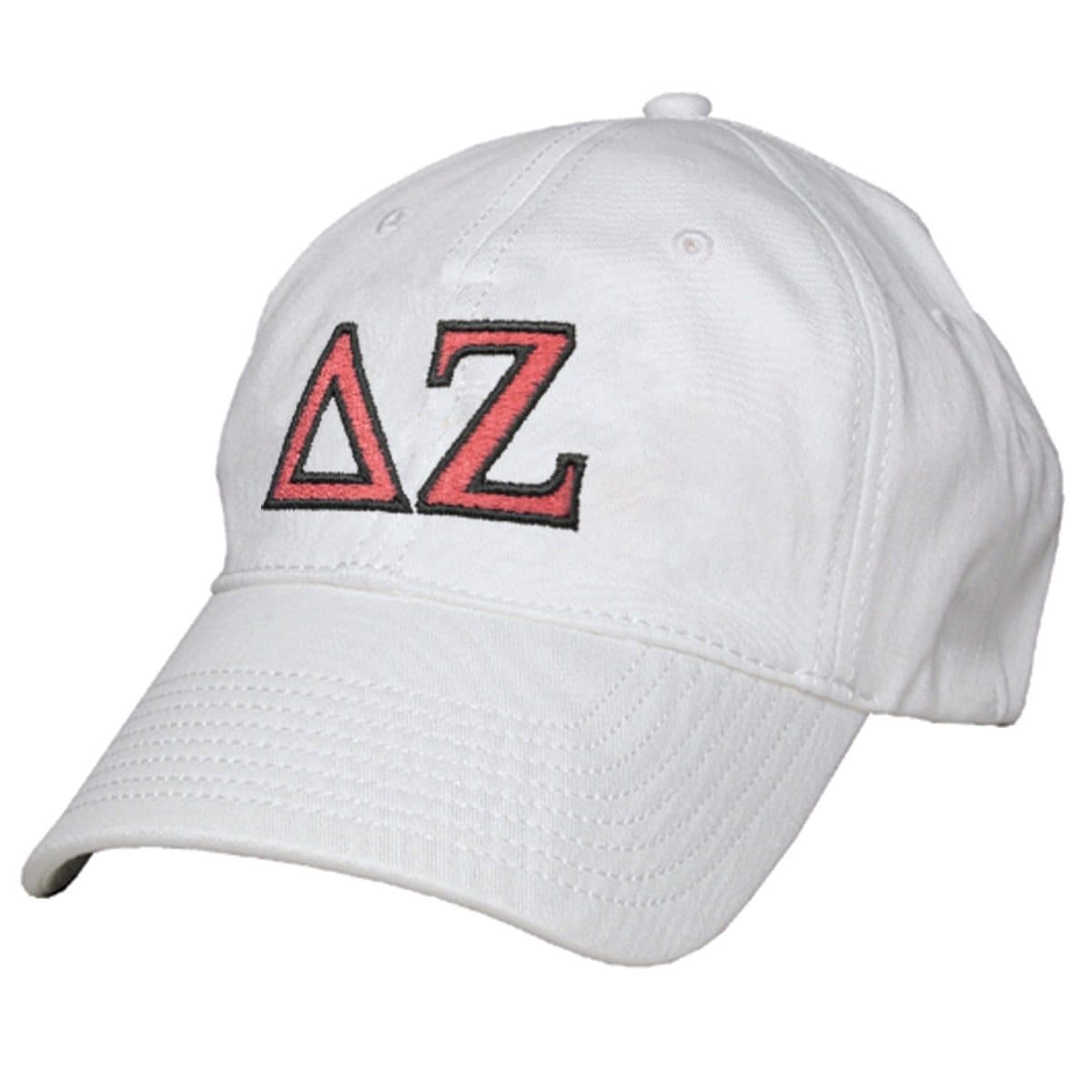 Delta Zeta White Baseball Hat | Delta Zeta | Headwear > Billed hats
