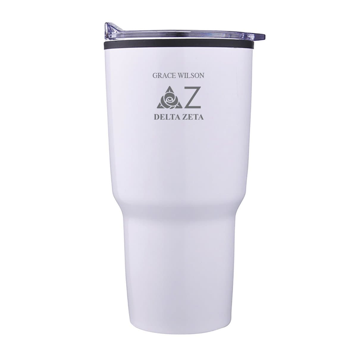 Delta Zeta Personalized 30oz White Tumbler | Delta Zeta | Drinkware > Travel mugs
