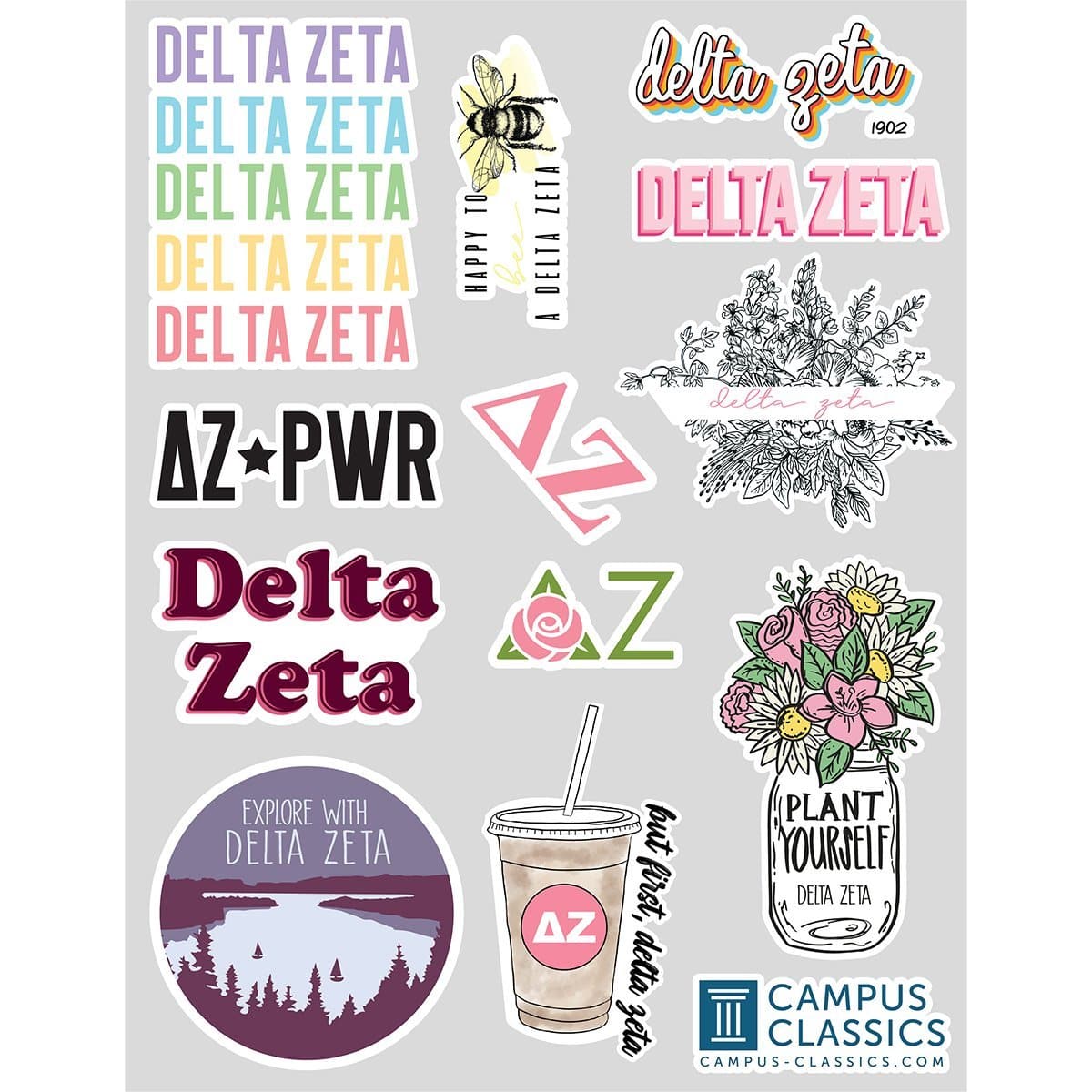 Delta Zeta Sticker Sheet | Delta Zeta | Promotional > Stickers