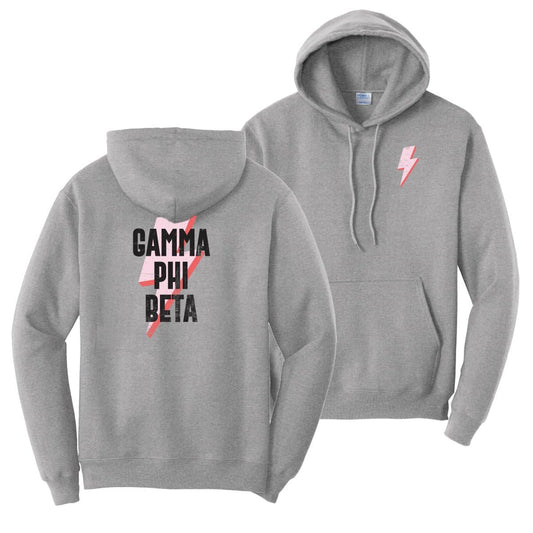 New! Gamma Phi Beta Lightning Bolt Hoodie | Gamma Phi Beta | Sweatshirts > Hooded sweatshirts