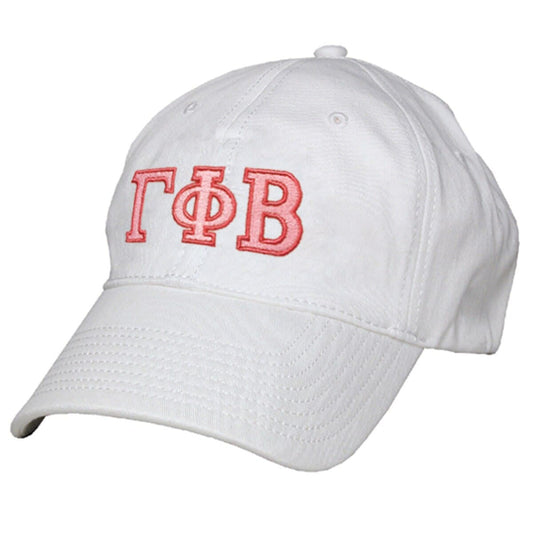 Gamma Phi Beta White Baseball Hat | Gamma Phi Beta | Headwear > Billed hats