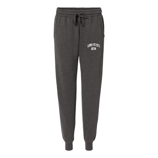 Gamma Phi Beta Embroidered Collegiate Joggers | Gamma Phi Beta | Pants > Sweatpants