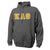 Theta Dark Heather Hoodie with Sewn On Letters