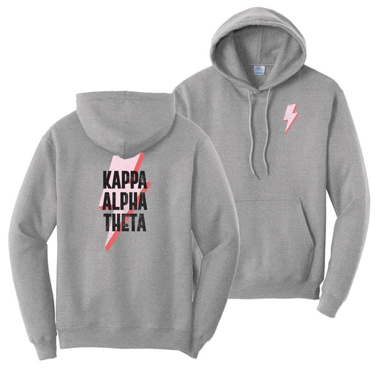 New! Theta Lightning Bolt Hoodie | Kappa Alpha Theta | Sweatshirts > Hooded sweatshirts