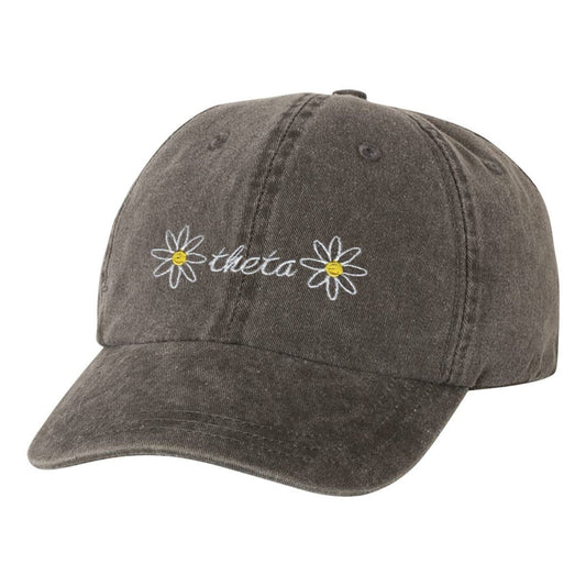 Theta Daisy Baseball Hat | Kappa Alpha Theta | Headwear > Billed hats