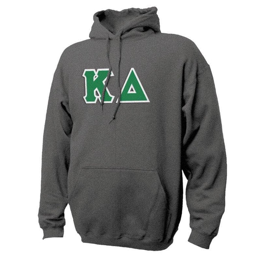 Kappa Delta Dark Heather Hoodie with Sewn On Letters | Kappa Delta | Sweatshirts > Hooded sweatshirts