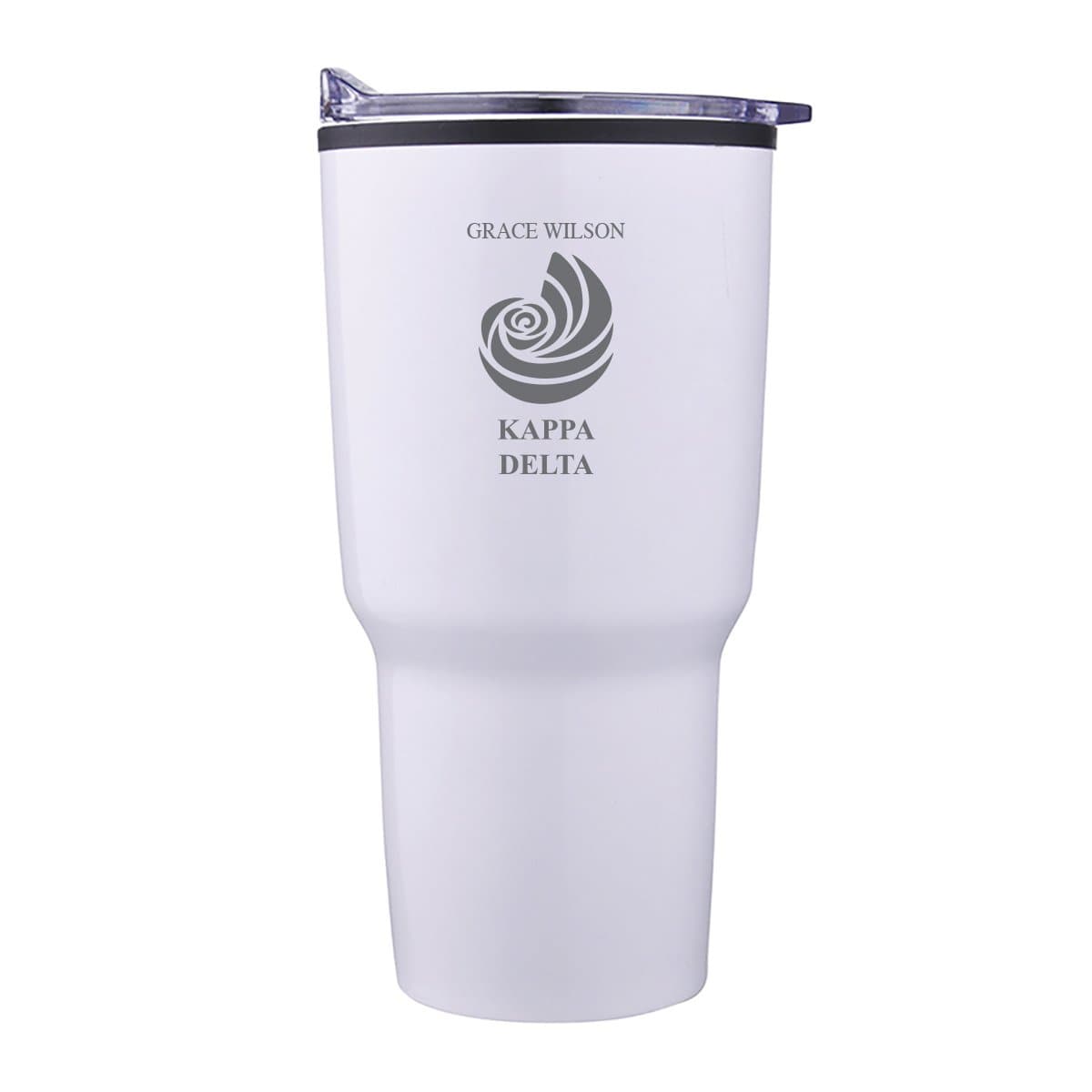 Kappa Delta Personalized 30oz White Tumbler | Kappa Delta | Drinkware > Travel mugs