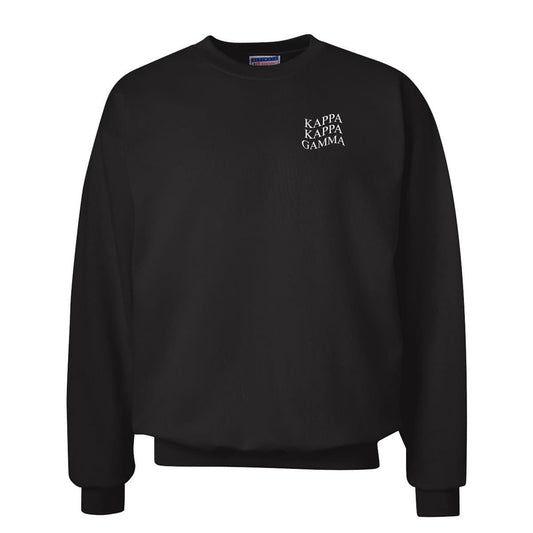 Kappa Black Warped Left Chest Crewneck | Kappa Kappa Gamma | Sweatshirts > Crewneck sweatshirts