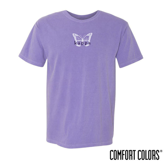 Kappa Comfort Colors Purple Butterfly Tee | Kappa Kappa Gamma | Shirts > Short sleeve t-shirts