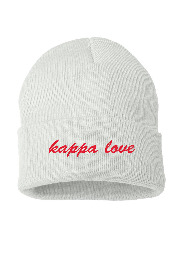 Kappa Love White Beanie