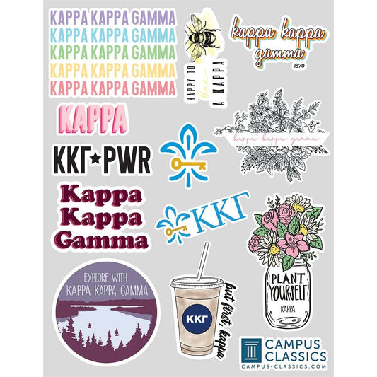 Kappa Sticker Sheet | Kappa Kappa Gamma | Promotional > Stickers