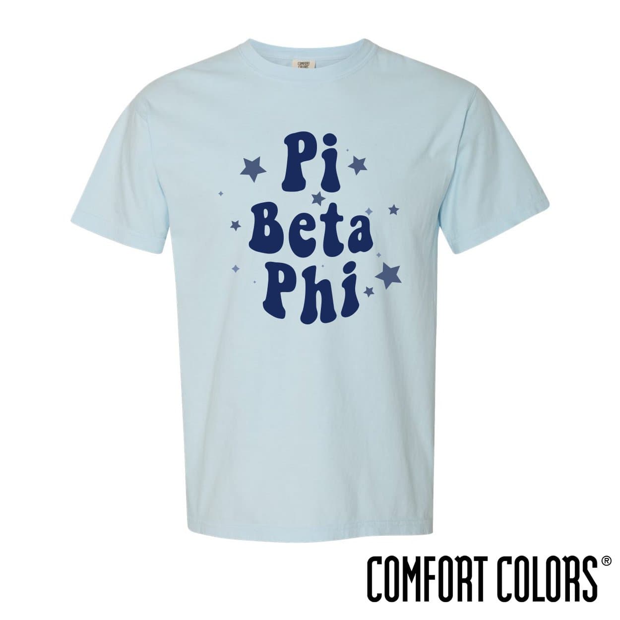 Pi Phi Comfort Colors Baby Blue Star Tee | Pi Beta Phi | Shirts > Short sleeve t-shirts