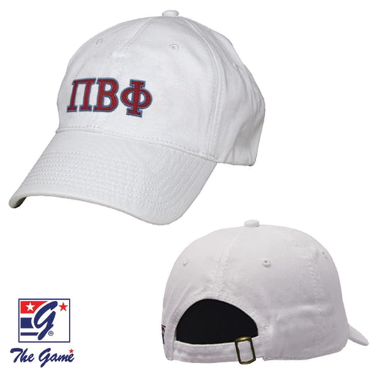 Pi Phi White Baseball Hat | Pi Beta Phi | Headwear > Billed hats
