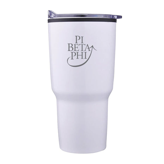 Pi Phi 30oz White Tumbler | Pi Beta Phi | Drinkware > Travel mugs