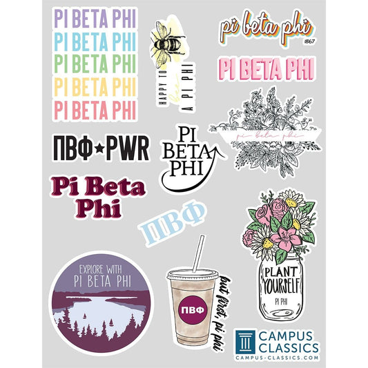 Pi Phi Sticker Sheet | Pi Beta Phi | Promotional > Stickers
