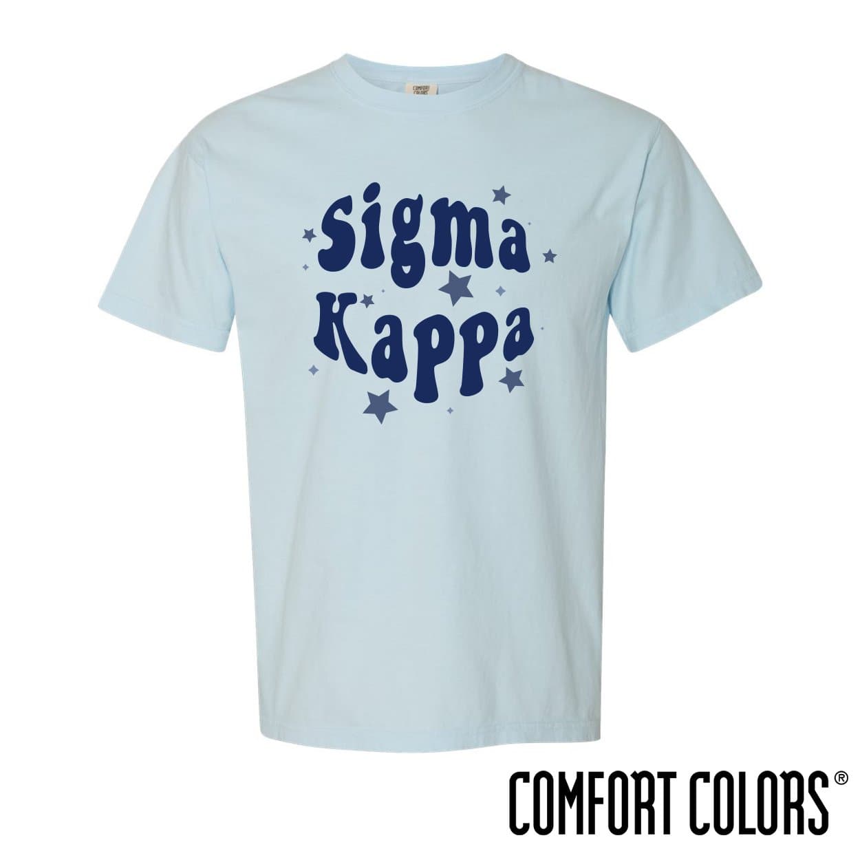 Sigma Kappa Comfort Colors Baby Blue Star Tee | Sigma Kappa | Shirts > Short sleeve t-shirts