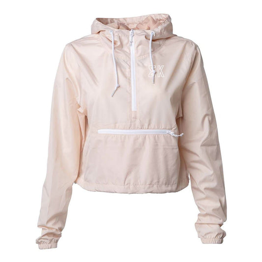 Sigma Kappa Blush Crop Windbreaker | Sigma Kappa | Outerwear > Jackets