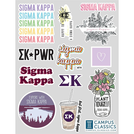 Sigma Kappa Sticker Sheet | Sigma Kappa | Promotional > Stickers