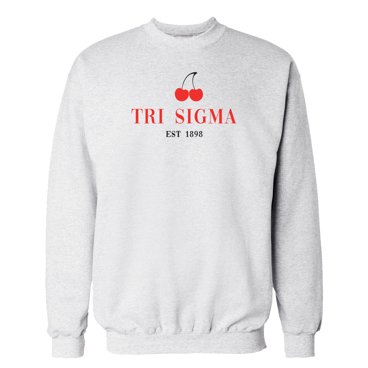 Tri Sigma Heather Grey Cherry Crewneck Sweatshirt