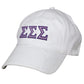 Tri Sigma White Baseball Hat | Sigma Sigma Sigma | Headwear > Billed hats