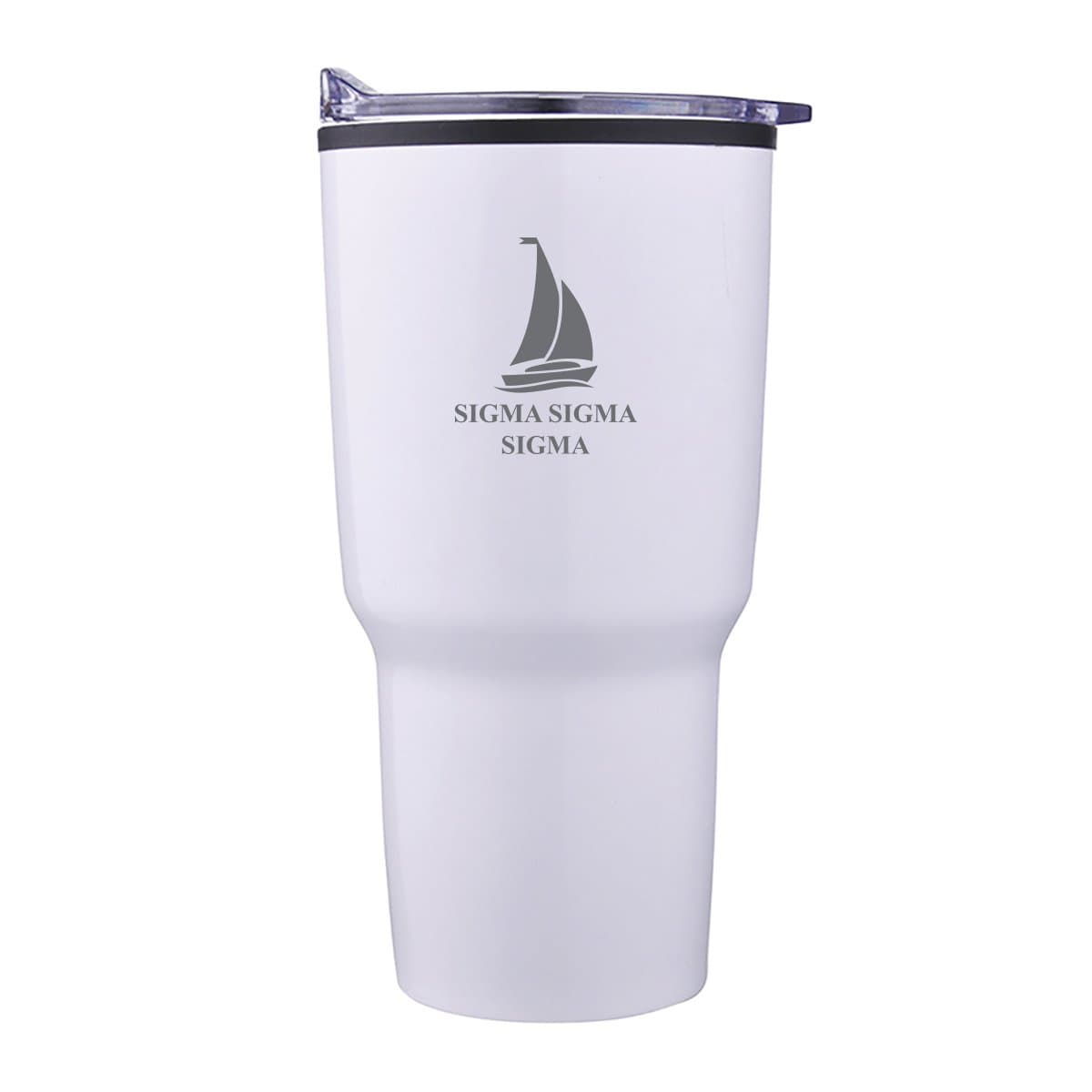 Tri Sigma 30oz White Tumbler | Sigma Sigma Sigma | Drinkware > Travel mugs