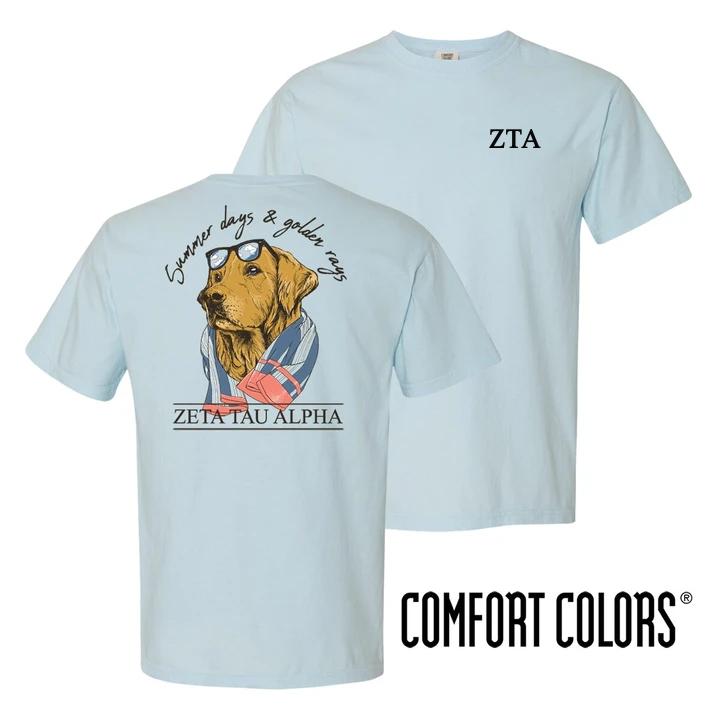 Zeta Blue Comfort Colors Retriever Tee | Zeta Tau Alpha | Shirts > Short sleeve t-shirts