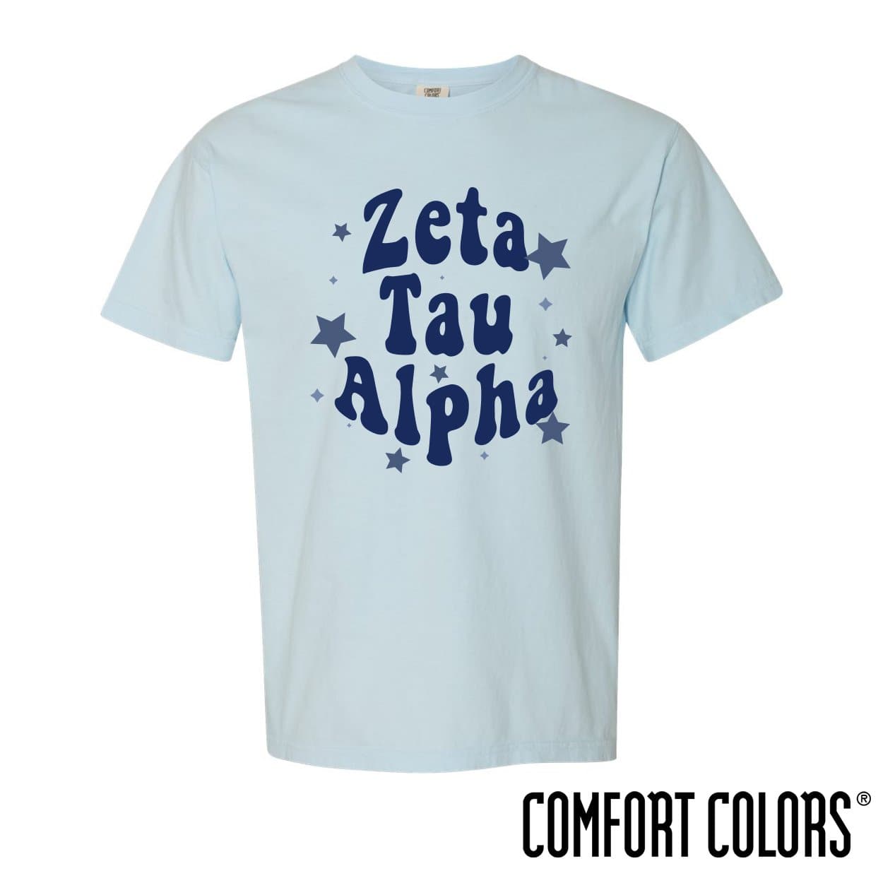 Zeta Comfort Colors Baby Blue Star Tee | Zeta Tau Alpha | Shirts > Short sleeve t-shirts
