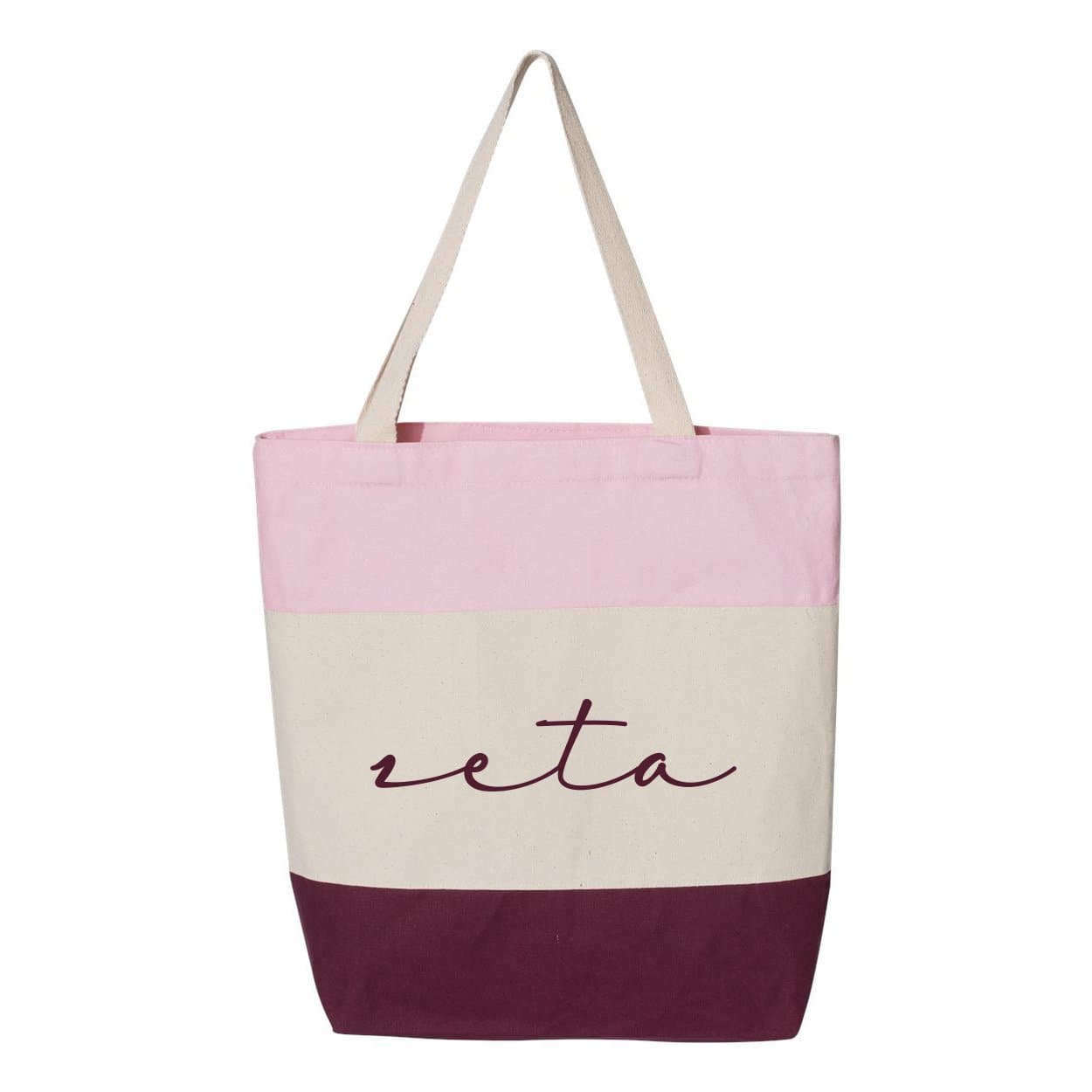 Zeta Pink Striped Tote | Zeta Tau Alpha | Bags > Tote bags