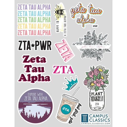 Zeta Sticker Sheet | Zeta Tau Alpha | Promotional > Stickers